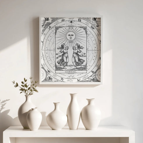 Poster Encadré Tarot "XIX Le Soleil" – Arcane Majeur : Joie & Succès