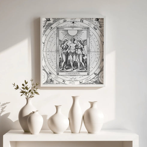 Poster Encadré Tarot "VI L'Amoureux" – Union, Choix & Amour Profond
