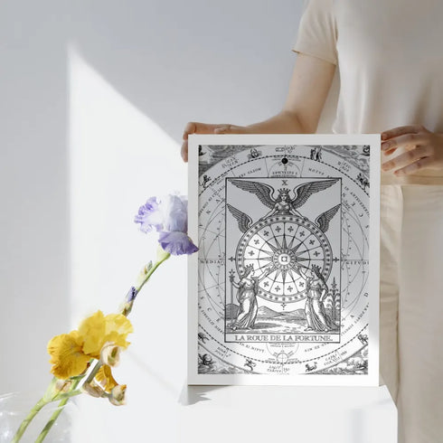 Poster Encadré Tarot "X La Roue de la Fortune" – Cycles, Chance & Changement