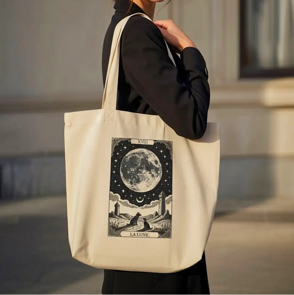Tote Bag Bio "XVIII La Lune" – Collection Tarot